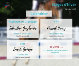 Calendrier des stages