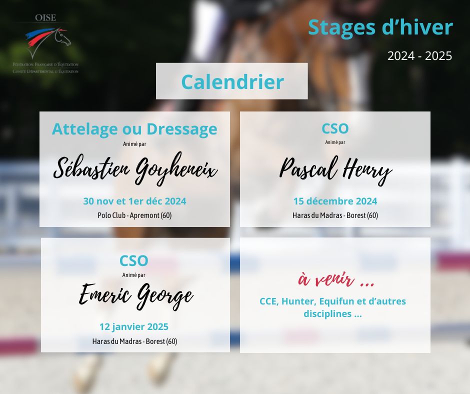 Calendrier des stages